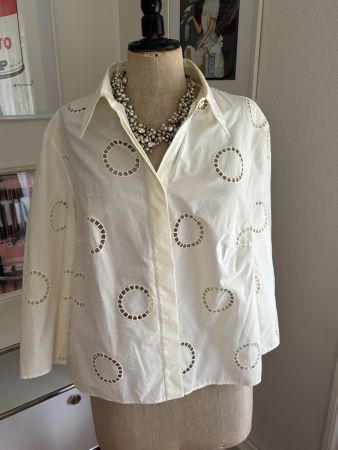 Akris Bluse, Gr.40, neu! Edel! Stickerei..Np:680.-