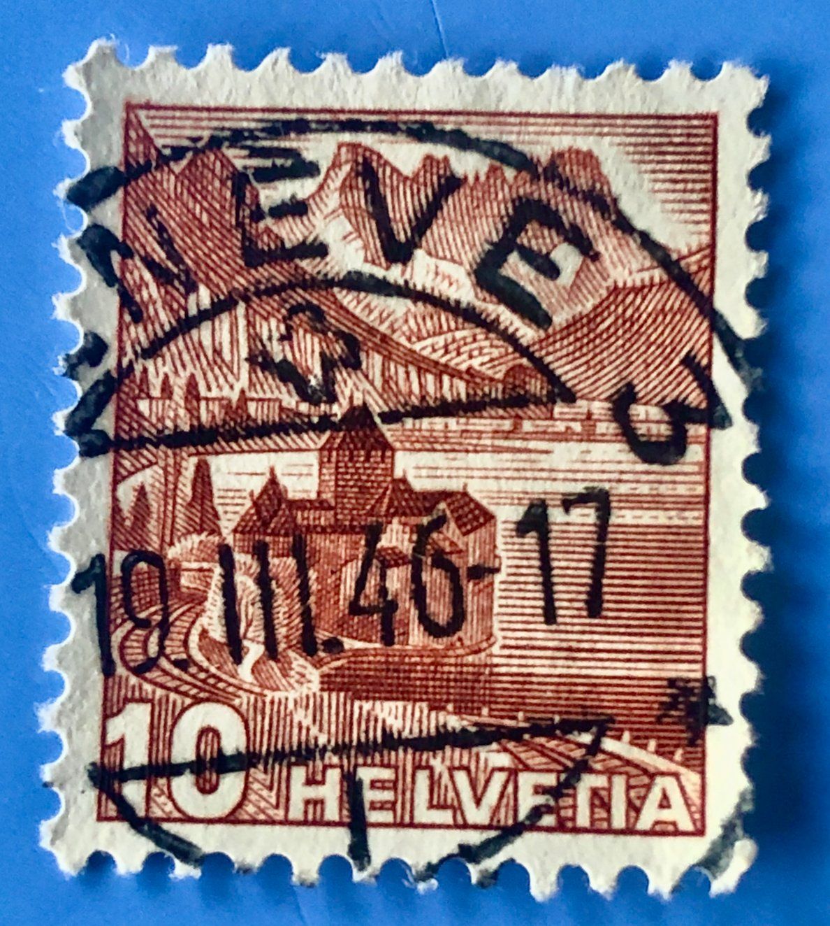 Tutti i francobolli: Landschaftsbilder Stempel Geneve – Usato da Aarau venduto da Billa007
