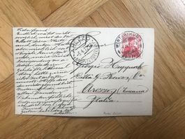 1912, schöne Postkarte nach Italien