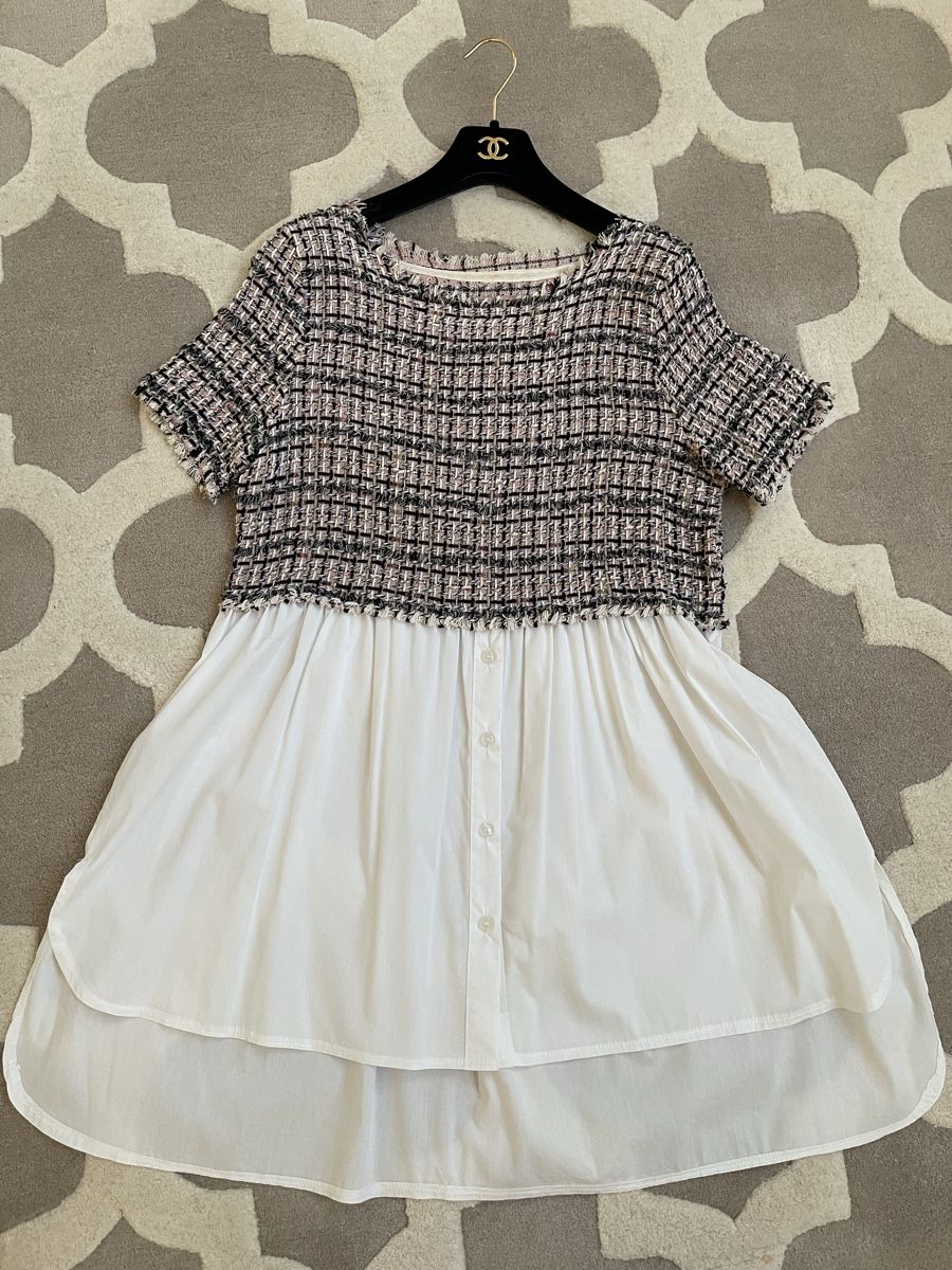 Blusen: Chic Bouclé-Hemdblusenkleid – Gebraucht aus Winkel von Glamour-Style 1