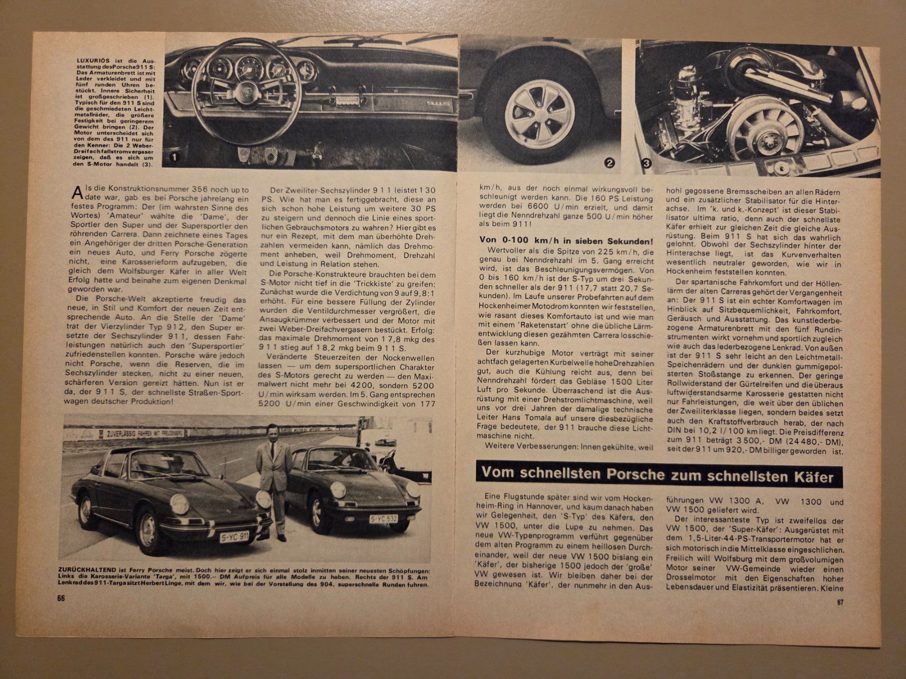 Zeitschriften & Magazine: Porsche 911S und Käfer 1500 - 1966 – Gebraucht aus Wilen b. Wollerau von 4banger 1