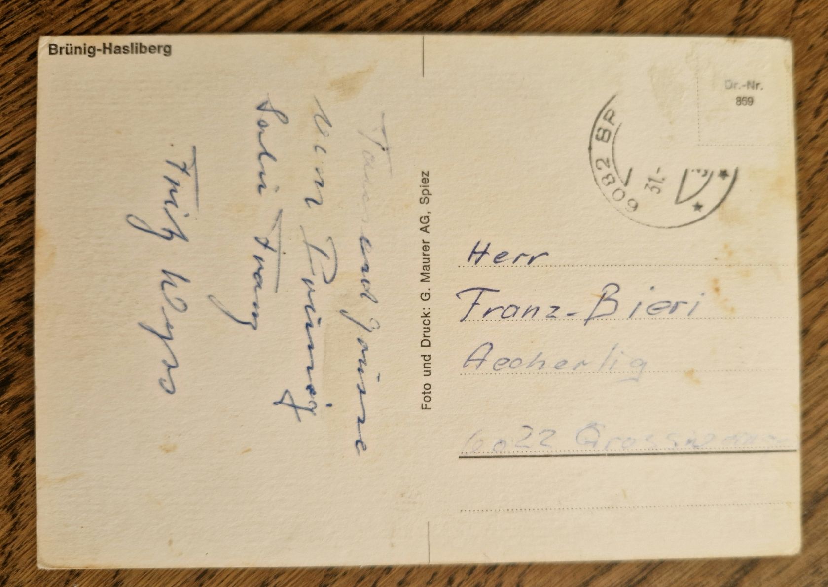 Cartes postales: Brünig-Hasliberg, Postauto, Oldtimer, Bergbahn – D'occasion à Ebikon par Donar50 1