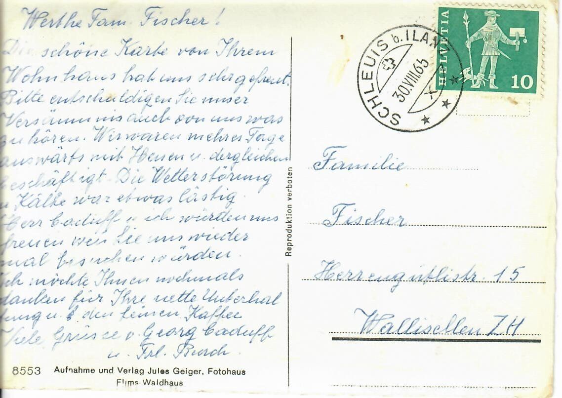 Cartoline postali: Schluein / Schleuis – Usato da Hochdorf venduto da Ziegel-16 1