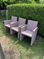 6 Gartenstühle Polyrattan Beige 6er Set guter Zustand