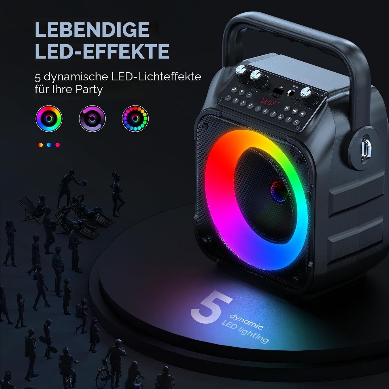 Casse acustiche: Karaoke Anlage 2 Mikrofone Bluetooth Lichteffekte PA – Nuovo e nell'imballaggio originale da Schaffhausen venduto da lou_w76n 3