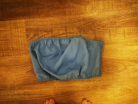 Blaues Sommer Top, schulterfrei, ideal für den Sommer!