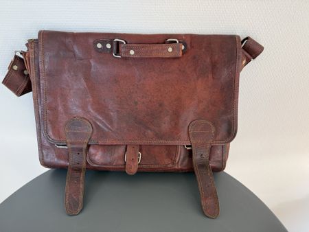 Gusti Leder nature Aktentasche Lehrertasche 15" Laptop