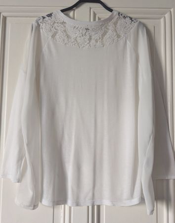 ZAPA : Blouse-shirt blanc et crème 3 tissus dentelle TU