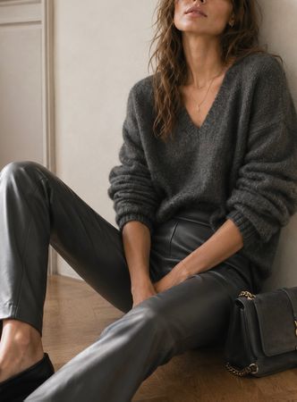 Raffaelo Rossi Flared Kunstleder Leggings - Gr. 36