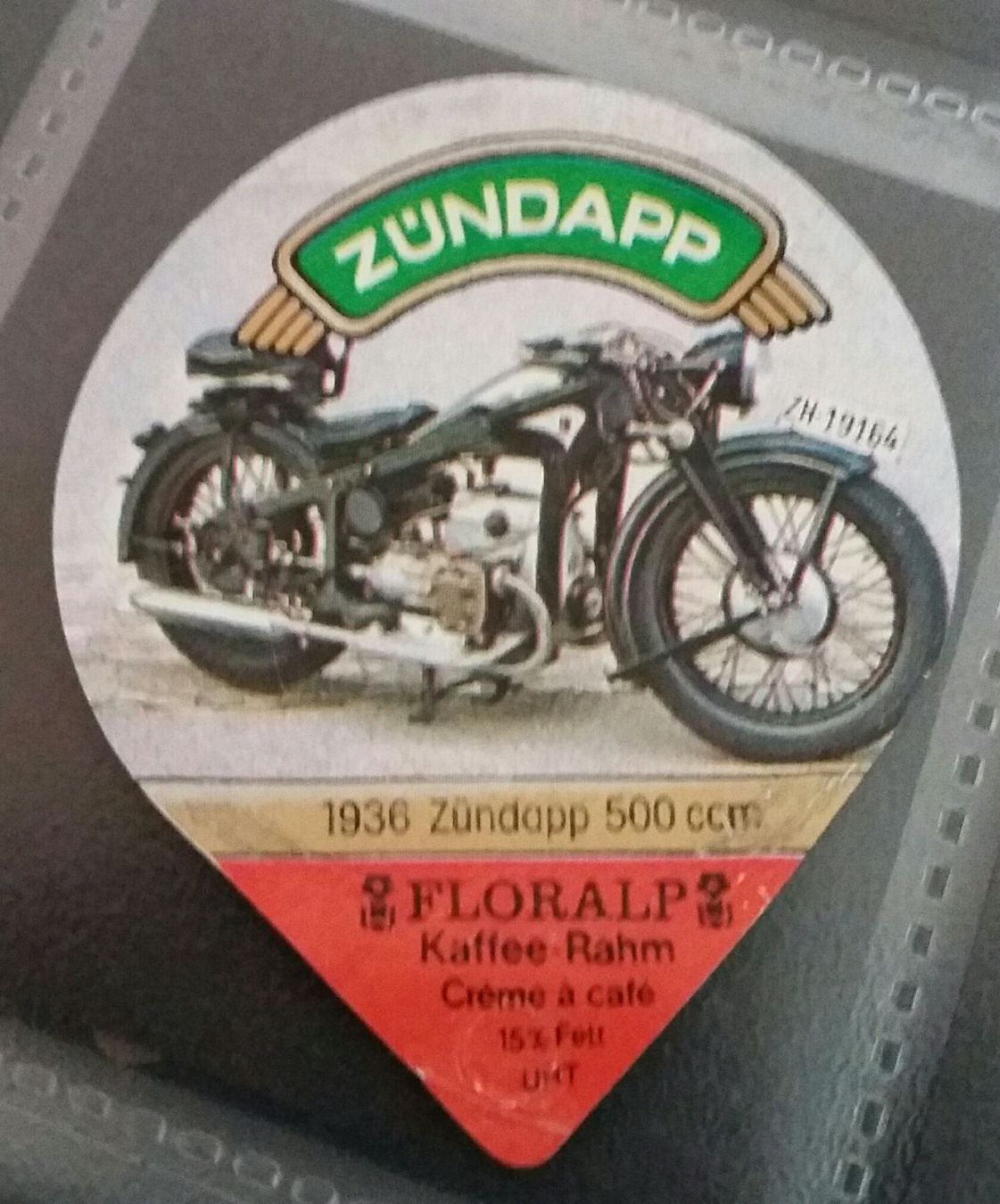 Kaffeerahmdeckel: 7 KRD aus Serie 51 "Motorräder" – Gebraucht aus Goldau von Soundbookie 1