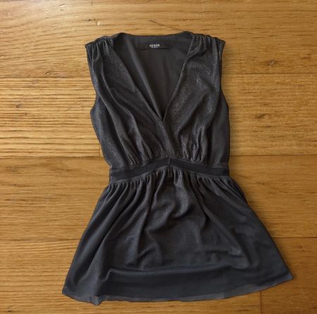 Guess schwarzes Glitzertop