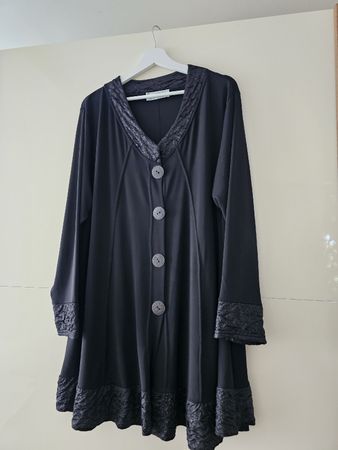Damen Jacke 2W Paris schwarz Knopfleiste gr 54-56