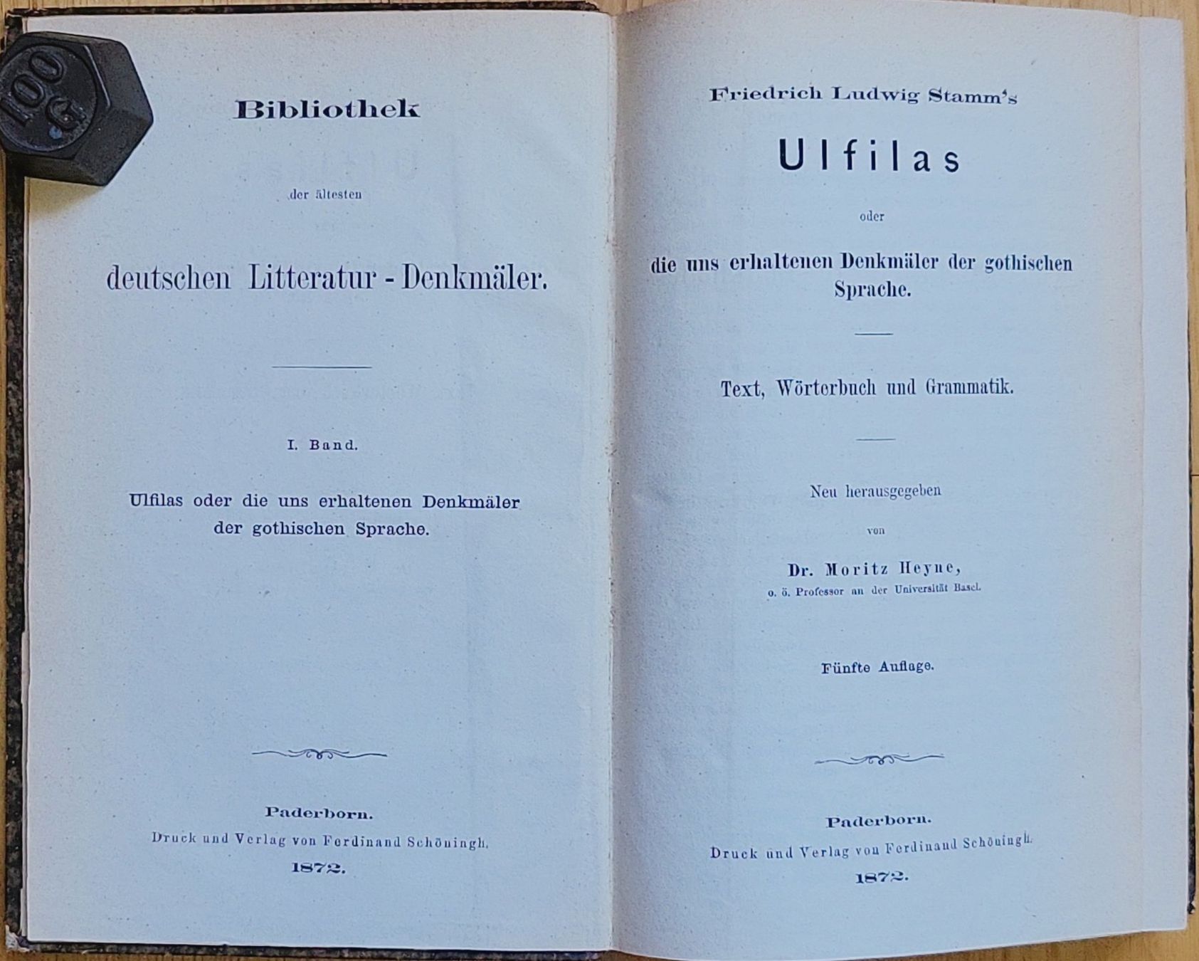 Livres: Ulfilas oder die gotischen Sprache-Denkmäler von 1872 – D'occasion à Muttenz par Mithrur