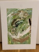 🌿 Abstraktes Originalgemälde – Grüntöne & Struktur