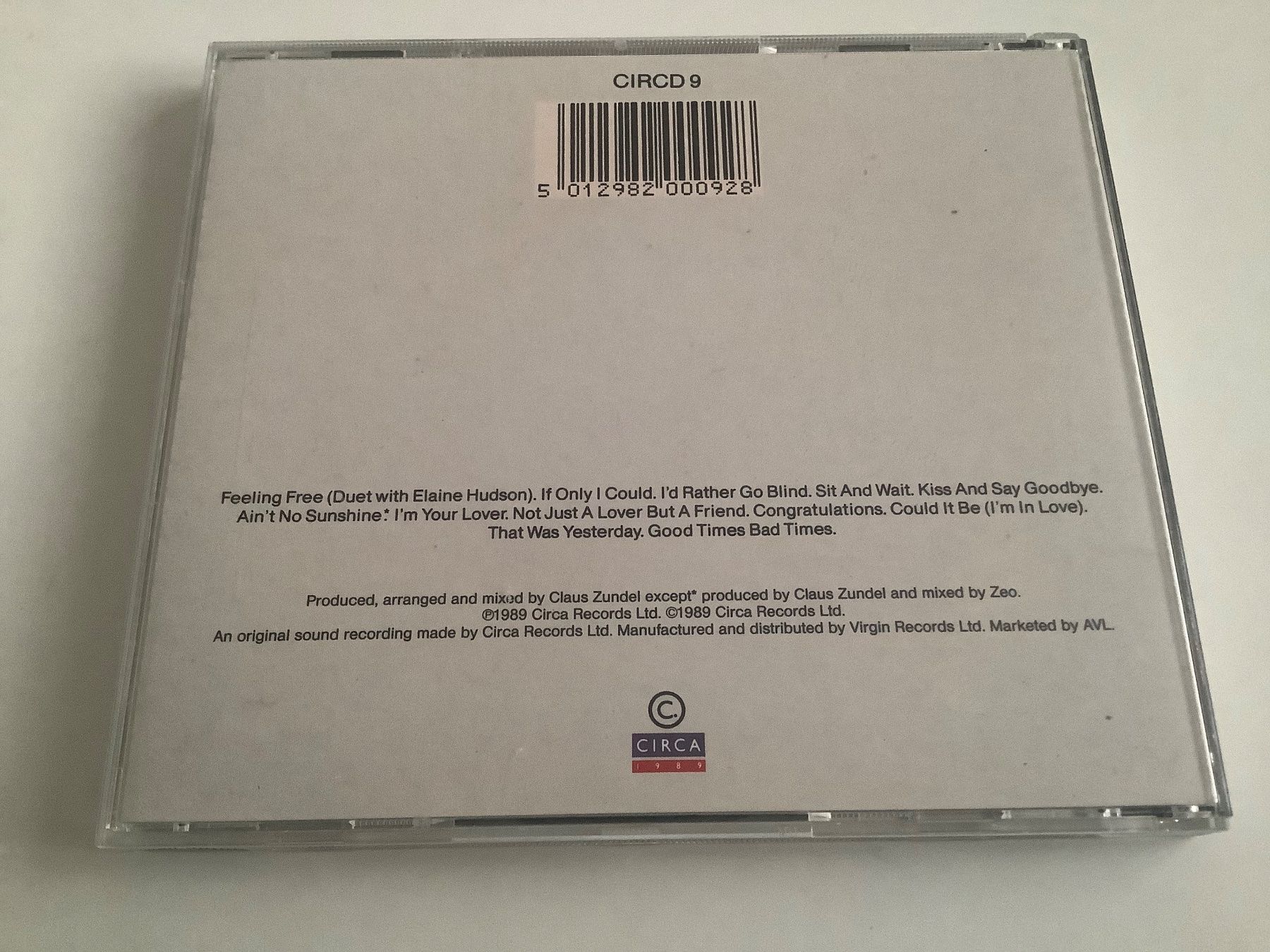 CD: Sydney Youngblood / Feeling Free / 1989 – Usato da Dübendorf venduto da Shreck 1