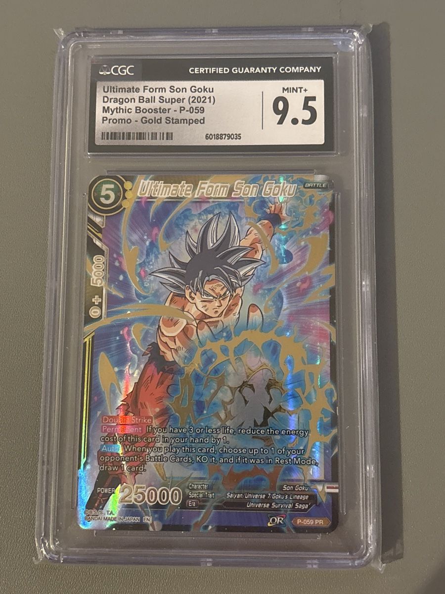 Bandai Cartes à collectionner: Dragon Ball Super Karte Ultimate Form Son Goku P-059 CGC 9.5 – Neuf (Voir description) à Wabern par fig_t688