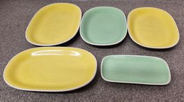 Rössler Set Servierplatten Butterplättli 50er/60er Jahre