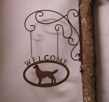 Welcome Wandschild Wandverzierung  Hund