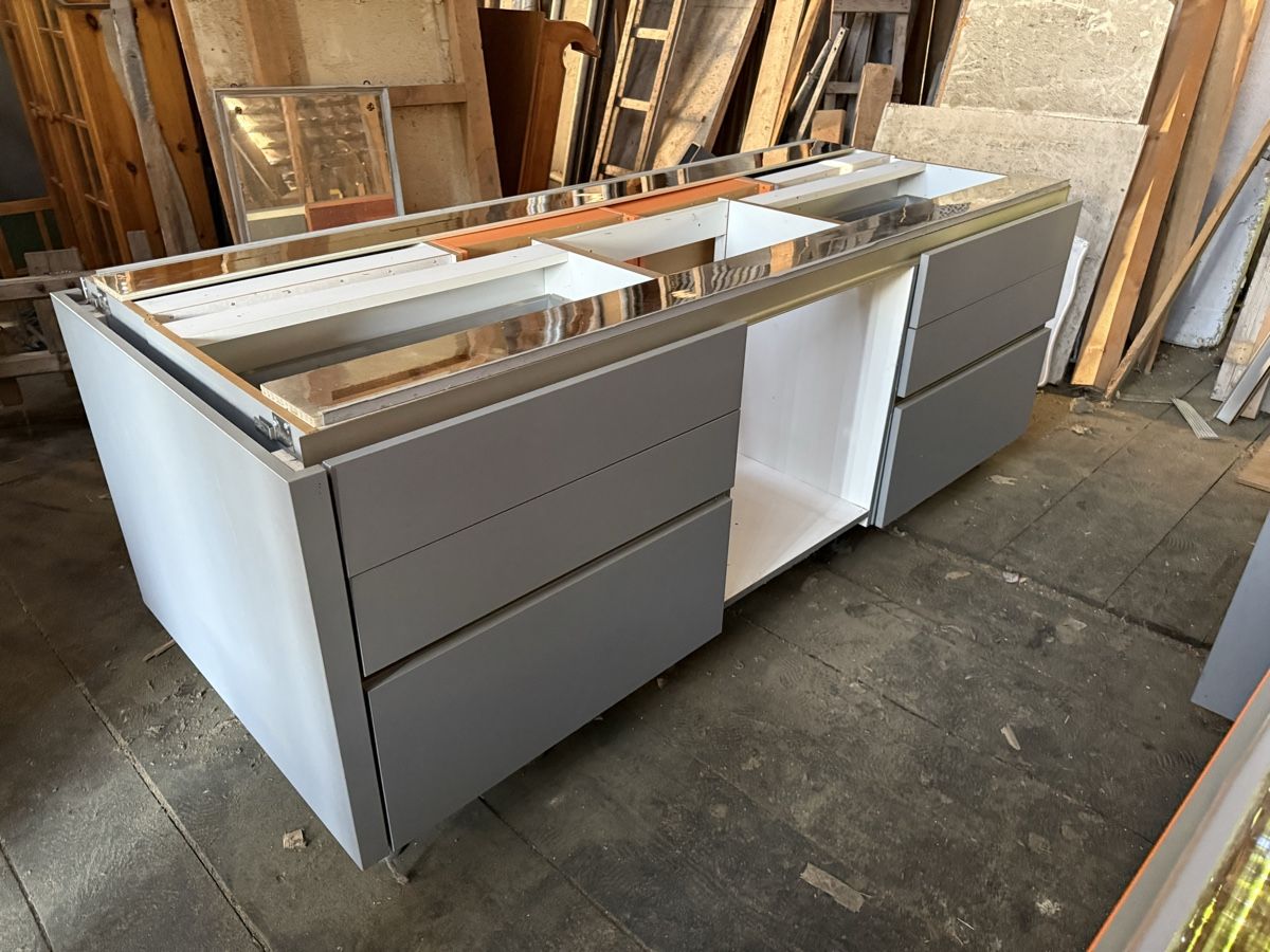 Cucine complete: Einbau Küche, mit Insel Weiss, Grau, Orange – Usato da Bad Ragaz venduto da ram_t825 4
