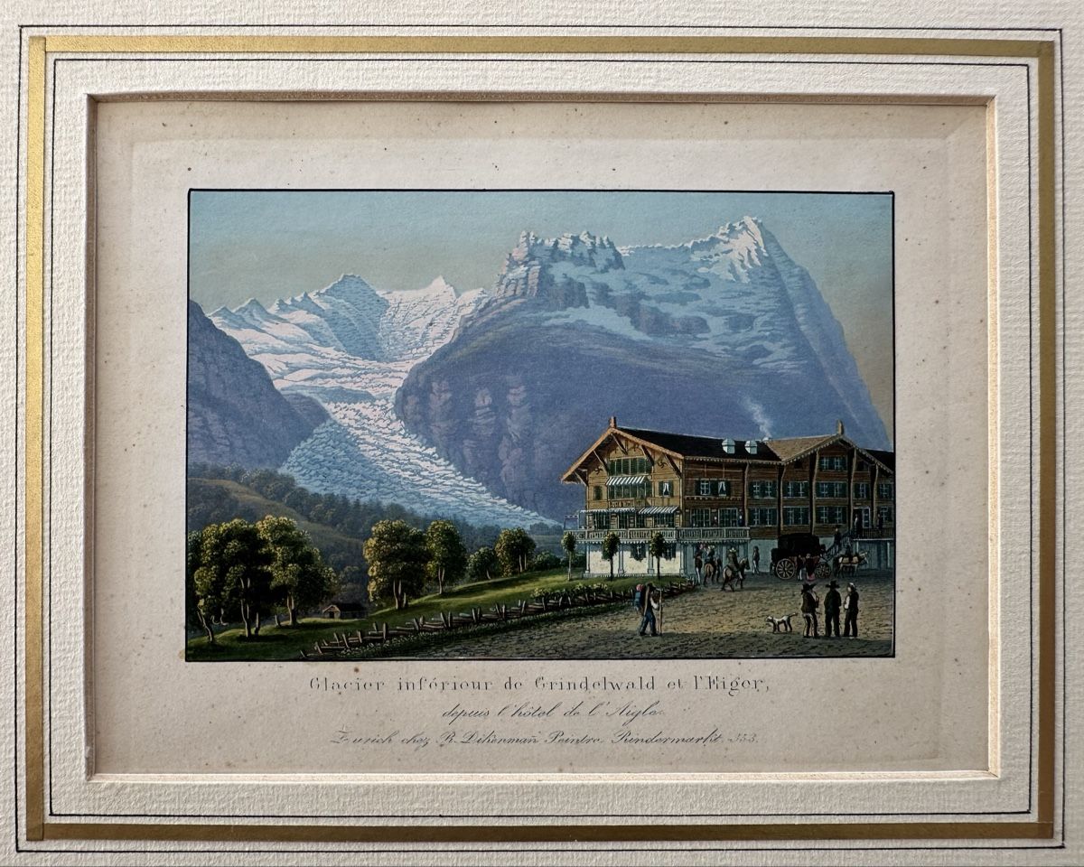 Incisioni: Dikenmann Aquatinta Grindelwald Eiger – Usato da Oberuzwil venduto da Crystall0 2