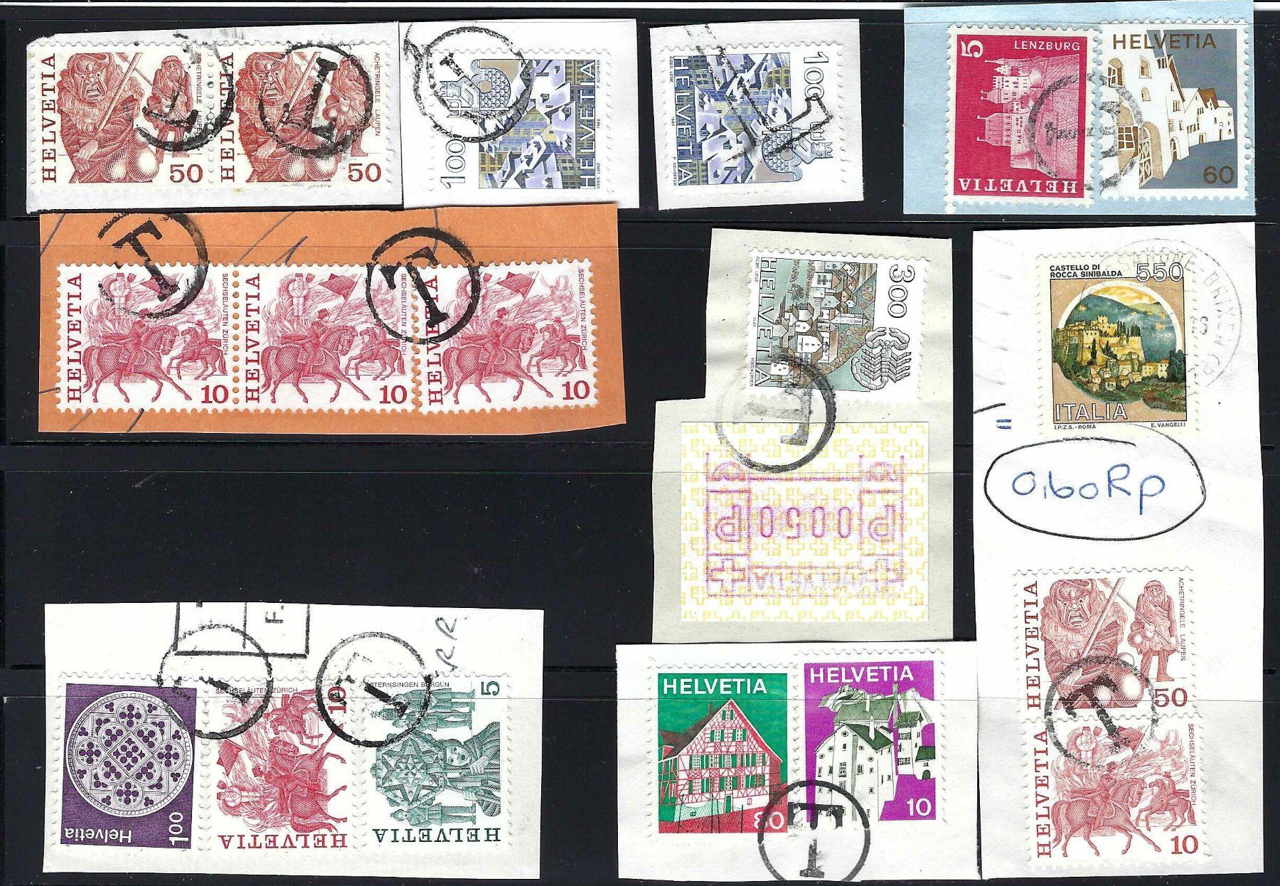 Tutti i francobolli: Diverse Briefmarken mit T-Stempel entwertet 4o – Usato da Aarau venduto da fussball-fussball 2
