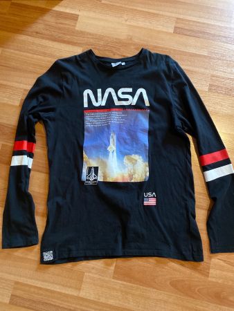 NASA Langarm Shirt Gr. 170 schwarz