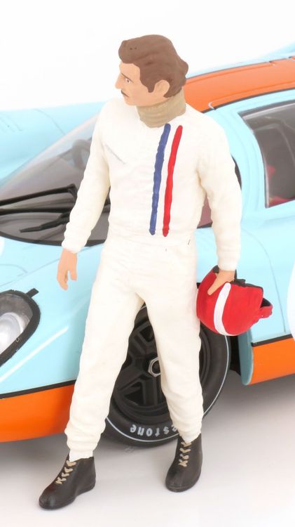 Figurina Jo Siffert Con Casco, Manifattura Tedesca, Scala 1:18 In Resina, Modello AE180207