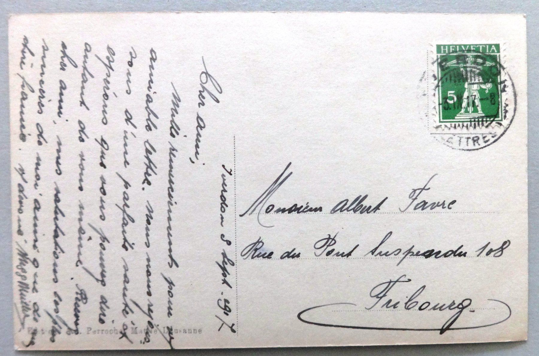 Cartoline postali: Coucher de Soleil sur le Lac Léman – Usato da Fétigny venduto da Billy2miny 1