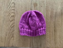 Handgestrickte Kindermütze Rosa