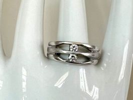 925 Silber Ring 925 mit Zirkonia - modernes Design - Gr 54
