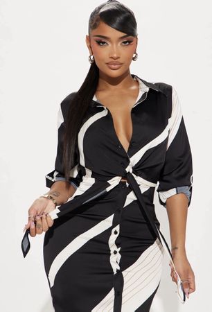 Kleid schwarz-weiss gestreift Grösse 3XL neu