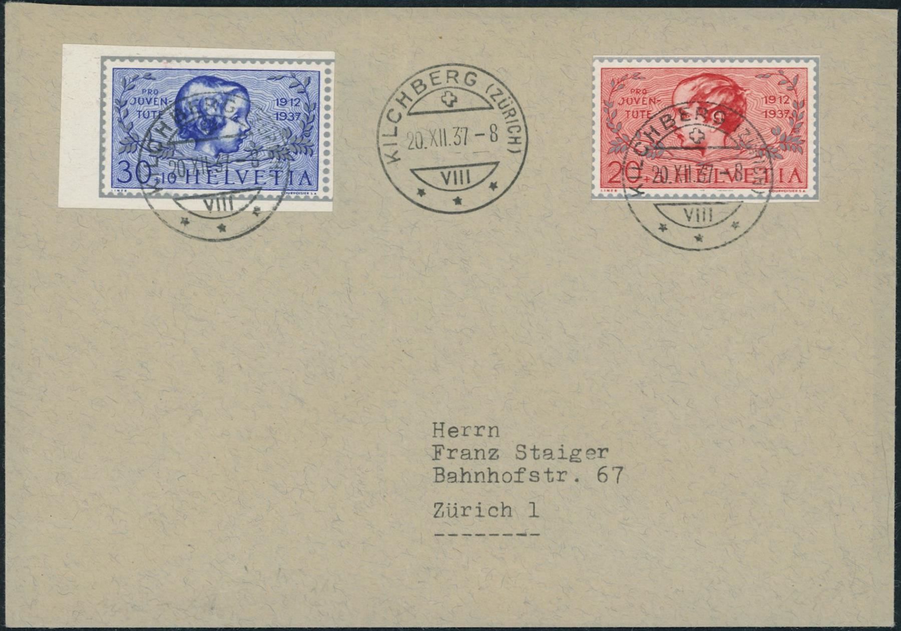 Tutti i francobolli: 1937 - Pro Juventute - FDC ET – Usato da Schindellegi venduto da leecollect