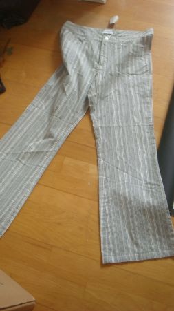 Baumwollhose Gr. 21 Heine grau-weiss gestreift neu