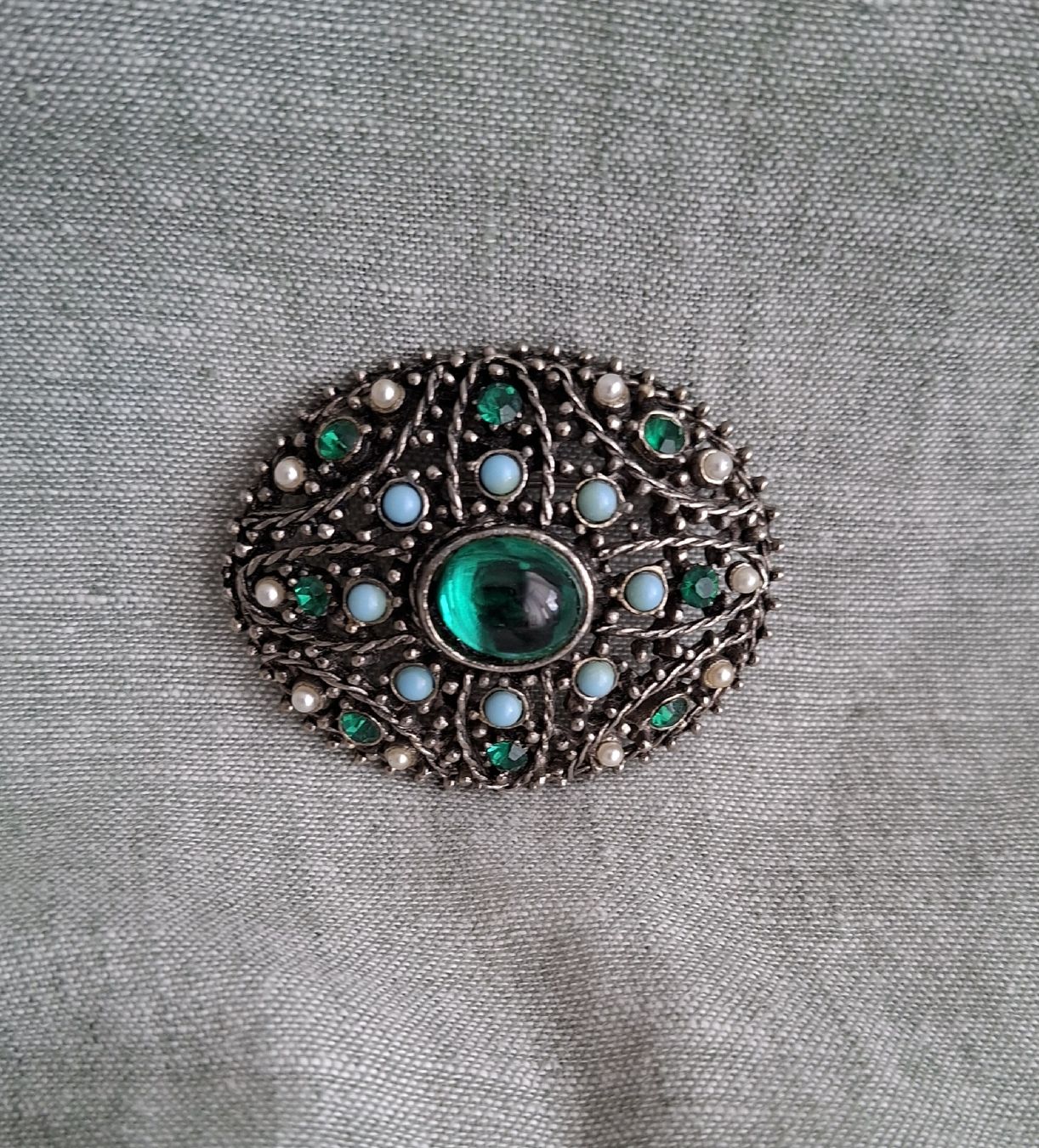 Spille & Fermagli: Broche Vintage Vert Émeraude Bohème – Nuovo (secondo la descrizione) da Lutry venduto da Sim_Sta 4