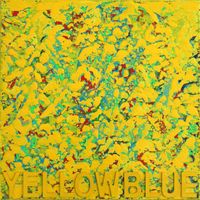 YELLOWBLUE – Fröhliches abstraktes Acrylgemälde | 40 x 40 cm