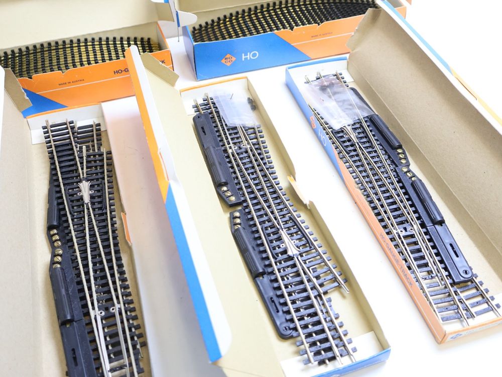 ROCO 6 x grosse Elektro Weichen + Kurven Set H0 DC 4504/4505 (Gebraucht ...