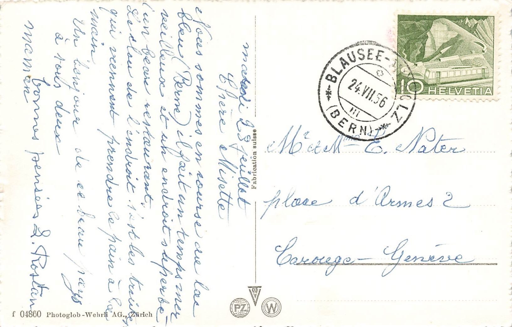 Cartoline postali: Blausee (BE) Alpensee mit Ruderboot – Usato da Biasca venduto da Blenio71 1