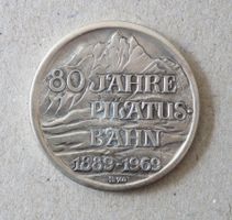 80 Jahre Pilatus-Bahn 1889 - 1969 Silber 900