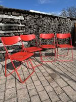 4x Chaises pliantes rouges IKEA, rétro