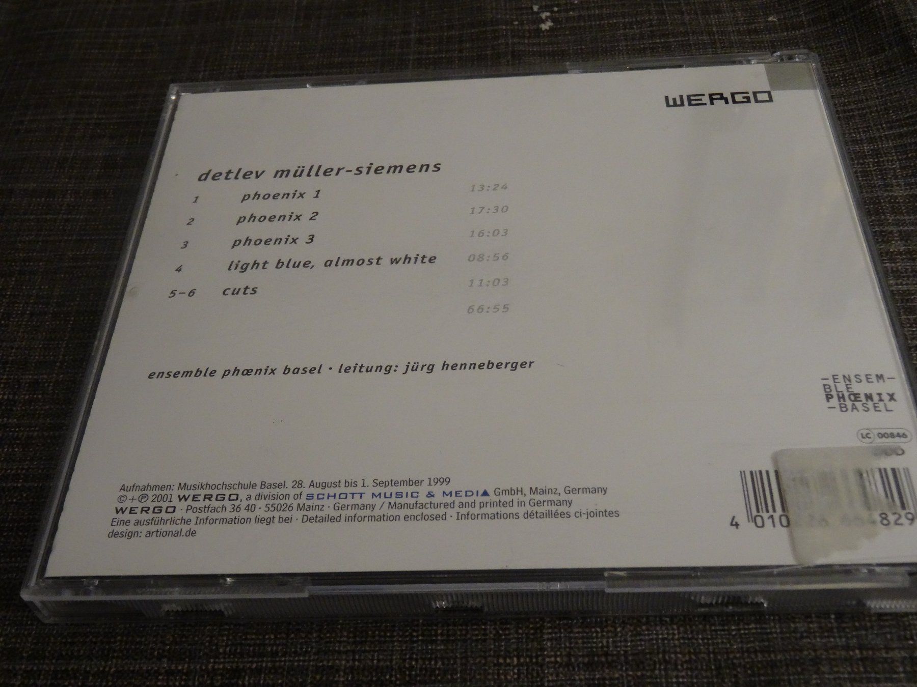 CD: Detlev Müller-Siemens - Phoenix  Light Blue almost white CD – Usato da Olten venduto da Disc-Ausverkauf 1