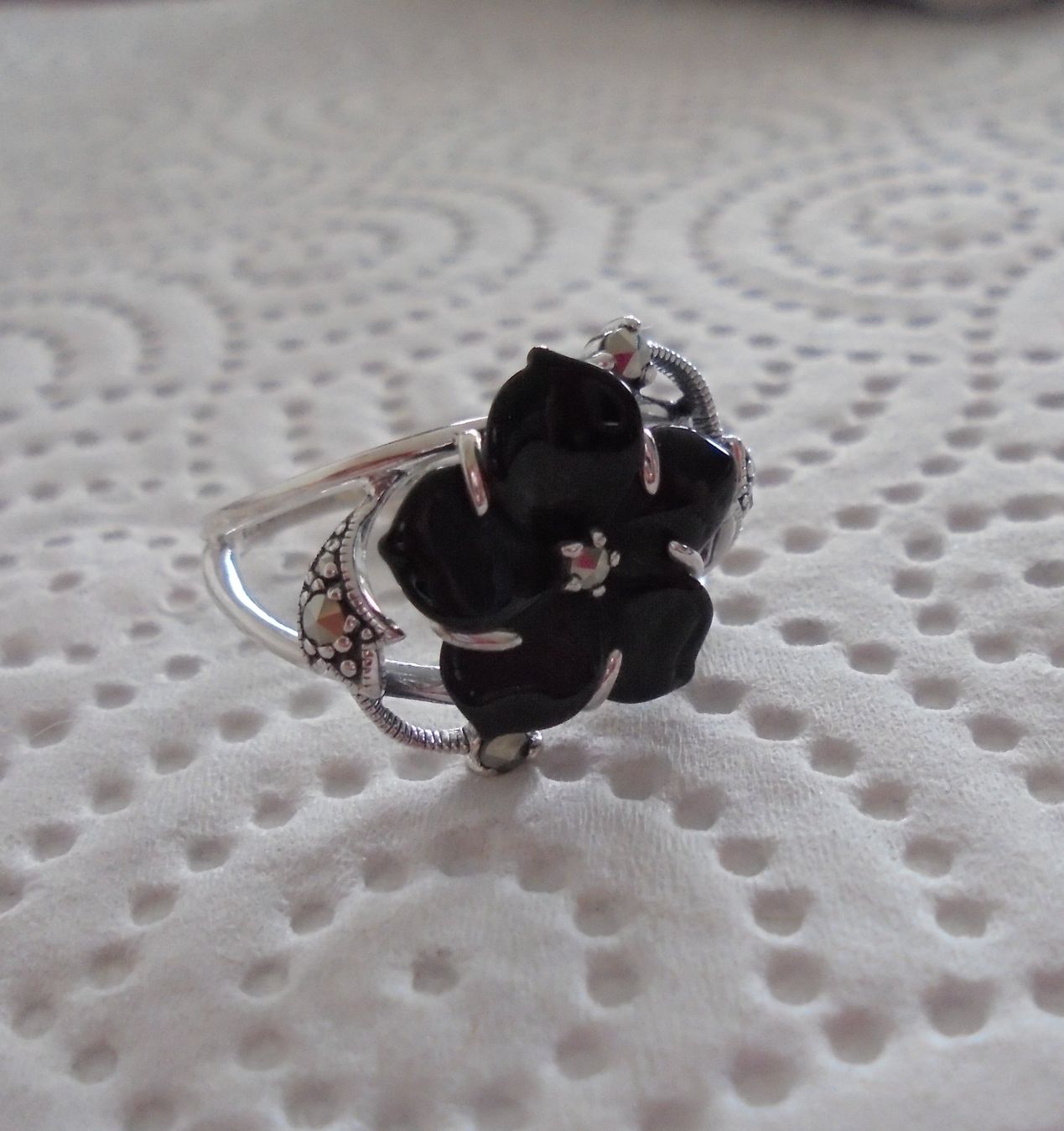 Anelli: Echtschmuck: Onyx-Silberring (56) – Nuovo (secondo la descrizione) da Zuchwil venduto da maumauchi 8