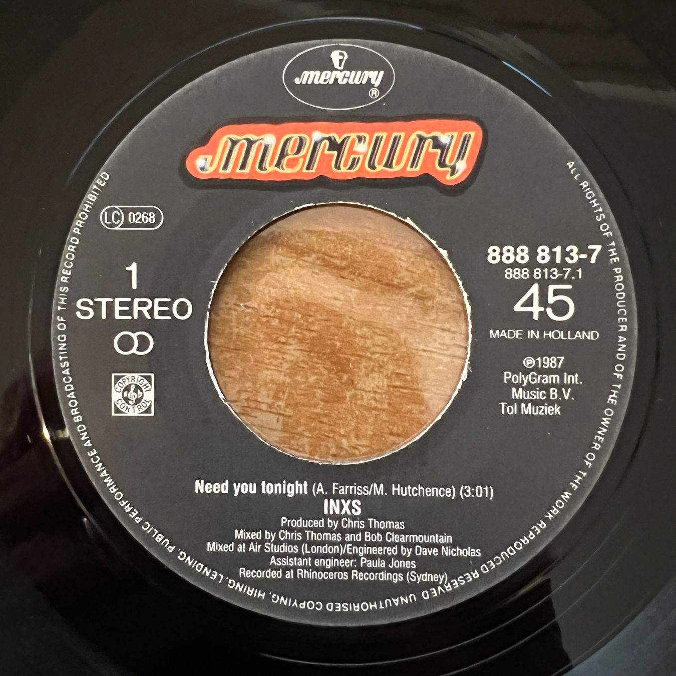 Schallplatten: INXS - Need You Tonight / 1. NL-Press. 1987 – Gebraucht aus Gais von soundcave57 2