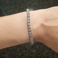 💎 Tennis Armband, versilbert, mit Zirkonia (3mm), 16cm