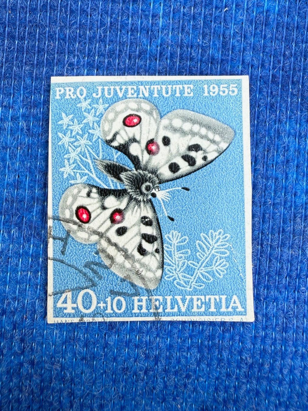 Tutti i francobolli: Schweiz 1955 Pro Juventute 40+10c Schmetterling – Usato da Caslano venduto da alaniselin