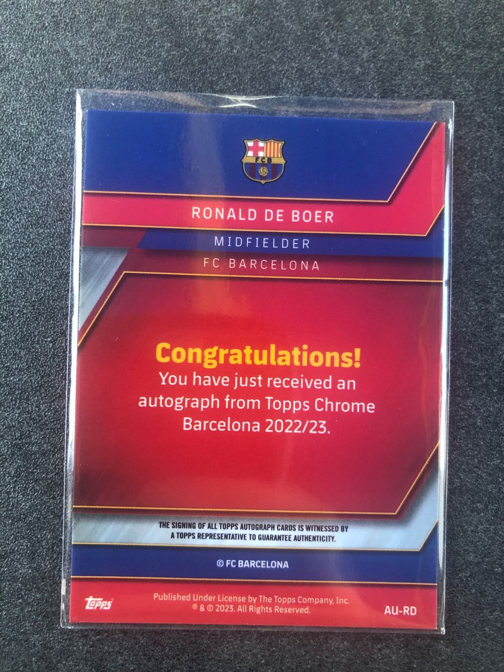 Panini Sammelbilder & Trading cards: Topps Chrome Fc Barcelona Ronald de Boer Aurogramm – Gebraucht aus Wangenried von Garagara 1