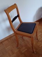 Antiker BIEDERMEIER - STUHL  gepolstert schwarze Sitzfläche