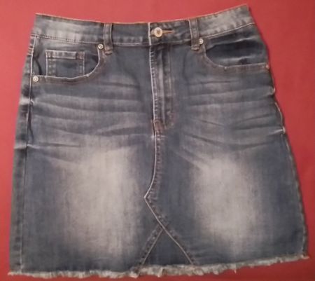 Jeansrock / Minirock Gr. S / Denim Fransen Vintage Style