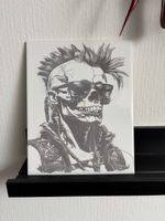 Punk mit Sonnenbrille Lasergravur auf Plättli 20x25 neu