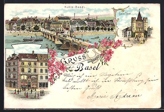 Cartes postales: Litho Basel, Spalen-Thor, Geschäft Juli – D'occasion à Berlin par bartko-reher