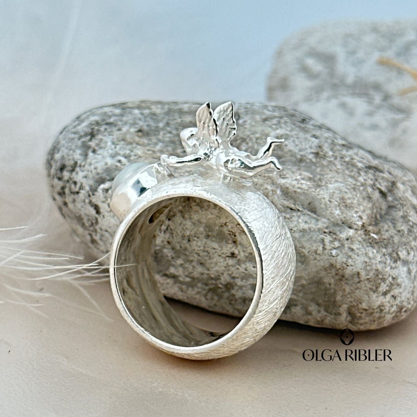 Olga Ribler Anelli: Engel Statement Ring mit Süsswasserperle – Gr 59 – Nuovo (secondo la descrizione) da Luzern venduto da Schmuckoutlet 3